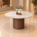 Eettafel travertin rond bruin 130 cm - Samara