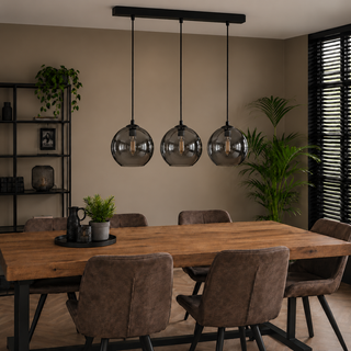 Hanglamp Eettafel Smoke Glas 3 Lichtpunten