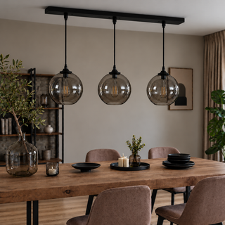 Hanglamp Eettafel Amber Glas 3 Lichtpunten