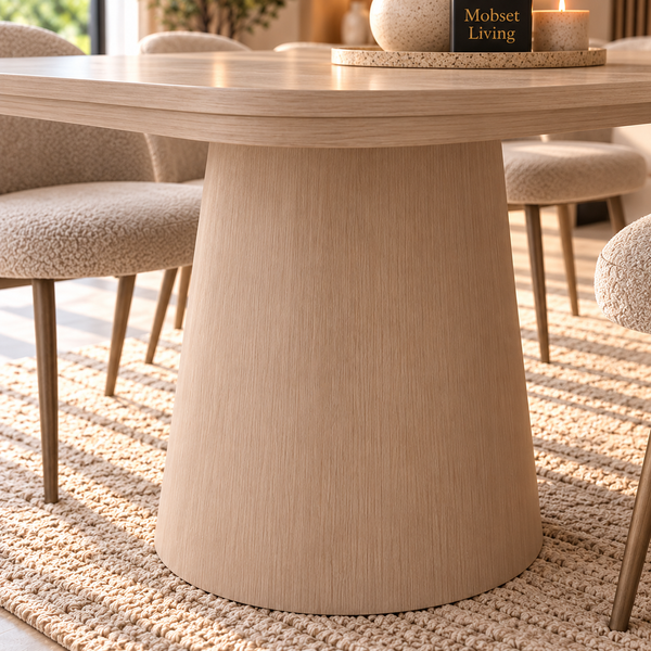 Eettafel Japandi 2 Potig Ovaal 180 cm - Pedra