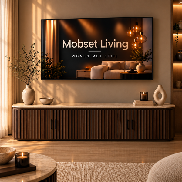 Tv-meubel Japandi travertin Bruin 200cm