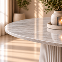 Eettafel Japandi Grijs MDF Rond 120cm - Kimberly