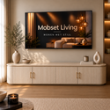 Tv-meubel Japandi travertin - Beige 200cm