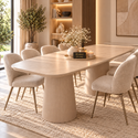 Eettafel Japandi 2 Potig Ovaal 180 cm - Pedra