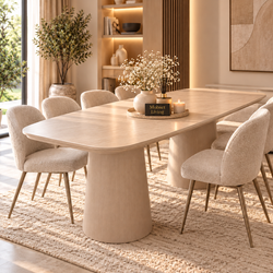 Eettafel Japandi 2 Potig Ovaal 180 cm - Pedra
