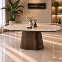 Eettafel Bruin Keramiek Blad Ovaal 180 cm - Alessia