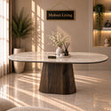 Eettafel Bruin Keramiek Blad Ovaal 180 cm - Alessia