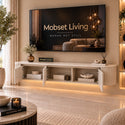 Zwevend TV-Meubel Japandi Travertin Beige – 160 cm
