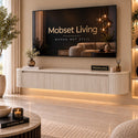 Zwevend TV-Meubel Japandi Travertin Beige – 160 cm