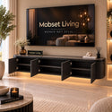 Zwevend TV-Meubel Zwart Met 4 Deuren – 200 cm