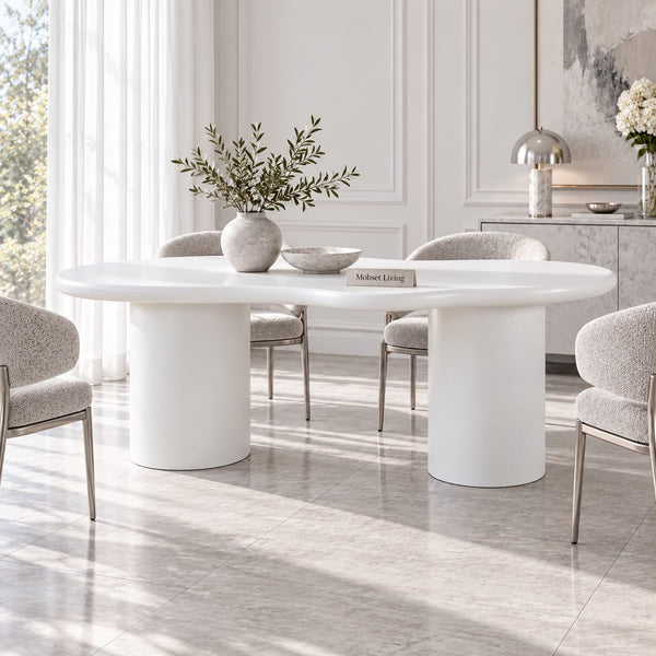 Eettafel Ovaal Witte MDF 180 x 90 cm - Lila