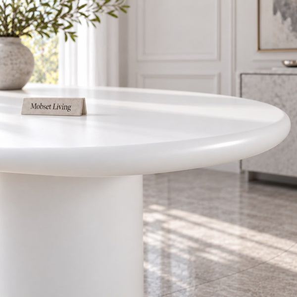 Eettafel Ovaal Witte MDF 180 x 90 cm - Lila