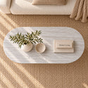 Salontafel Japandi Grijs MDF 2 potig ovaal 120cm - Kimberly