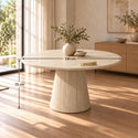 Japandi Eettafel travertin rond 130 cm - Kimberly