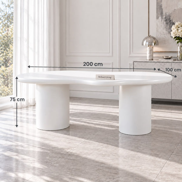 Eettafel Ovaal Witte MDF 180 x 90 cm - Lila