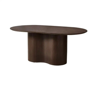 Bruine Japandi eettafel ovaal