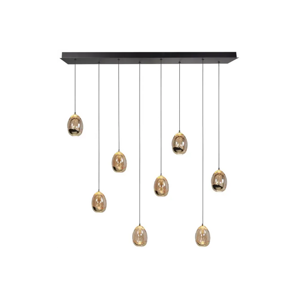 Eettafel hanglamp glas gold