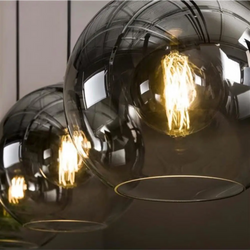 Eettafel hanglamp smoke glas 3 bollen