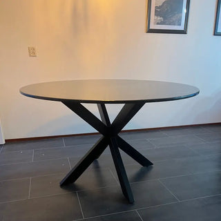 Marmerlook eettafel zwart 130 cm