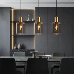 Eettafel smoke hanglamp 3 bollen