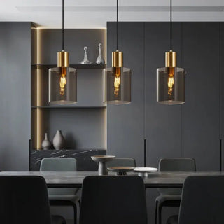 Eettafel smoke hanglamp 3 bollen