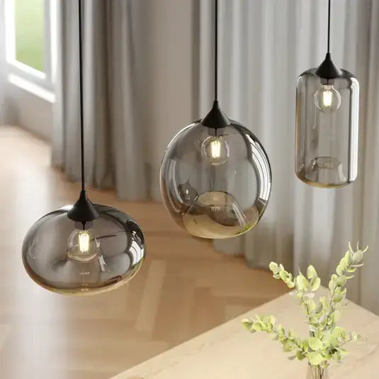 Exclusieve smoke eettafel hanglamp