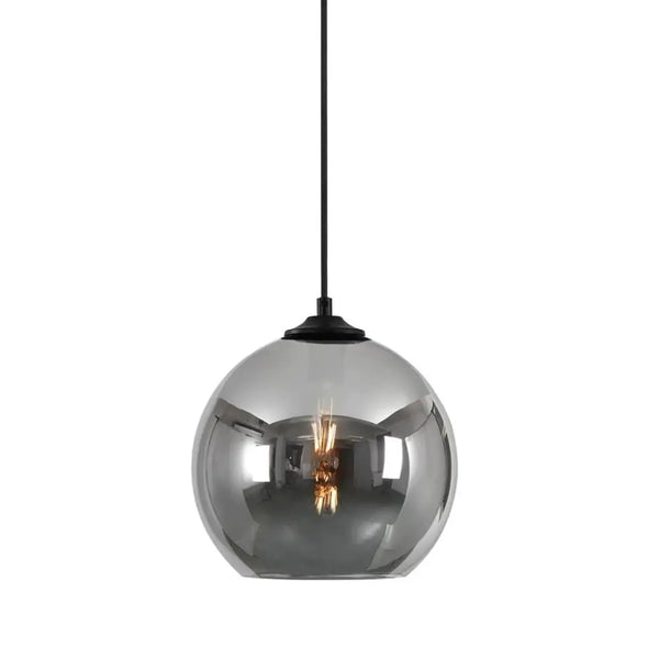 Hanglamp 1 bol smoke glas 30cm - Mobset Home