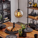 Hanglamp 1 bol smoke glas 30cm