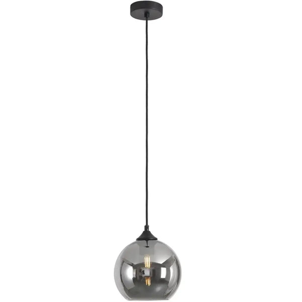 Hanglamp 1 bol smoke glas 30cm - Mobset Home