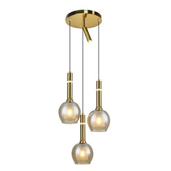 Hanglamp 3 bollen Amber glas Dina
