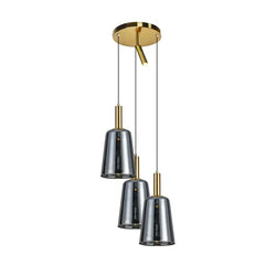 Hanglamp 3 bollen smoke glas Eva