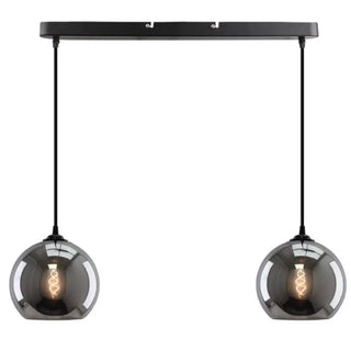 Hanglamp boven eettafel 2 smoke bollen