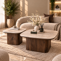 Salontafels Japandi 2 stuks Bruin - Alessia