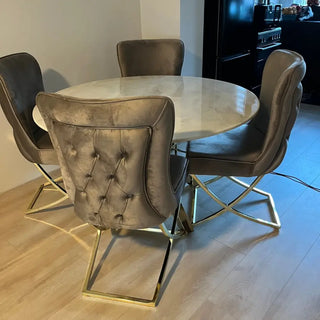 Luxe ronde marmeren design eettafel