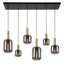 Luxueuze eettafel hanglamp 6 smoke bollen