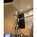 Vide hanglamp 6 mix bollen smoke glas