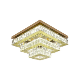 Moderne Gouden Vierkantig LED-lamp met Bluetooth Audio - 60 cm