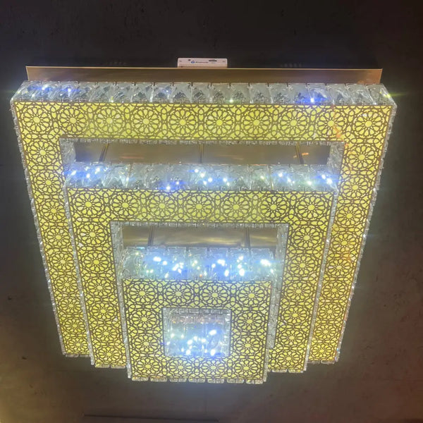Moderne Gouden Vierkantig LED-lamp met Bluetooth Audio