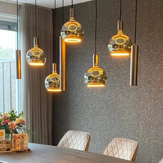 Ovalen plaat eettafel hanglamp met spots