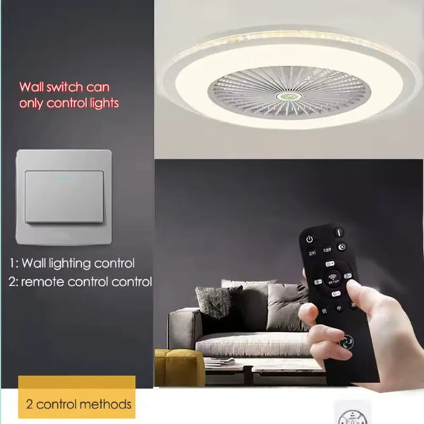 Plafondlamp ventilator waaier 7 kleuren RGB