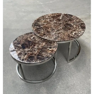 Salontafels Marmerlook bruin