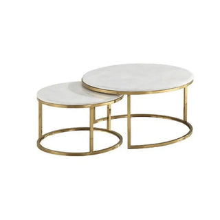Salontafels marmerlook Curve goud