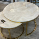 Salontafels marmerlook Curve goud