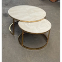 Salontafels marmerlook Curve goud