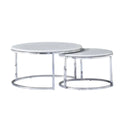 Salontafels marmerlook Curve zilver