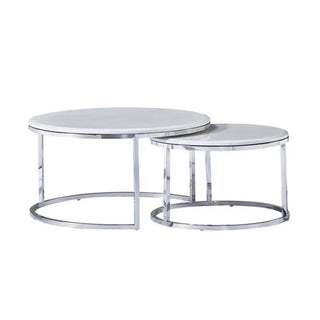 Salontafels marmerlook Curve zilver