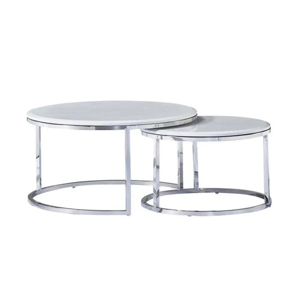 Salontafels marmerlook Curve zilver