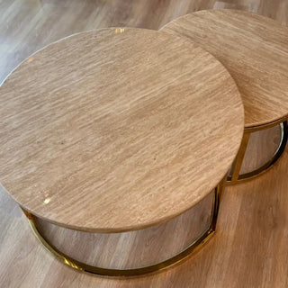 Salontafels Marmerlook goud