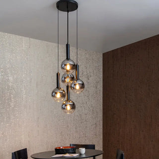 Stijlvolle bollen hanglamp smoke glas