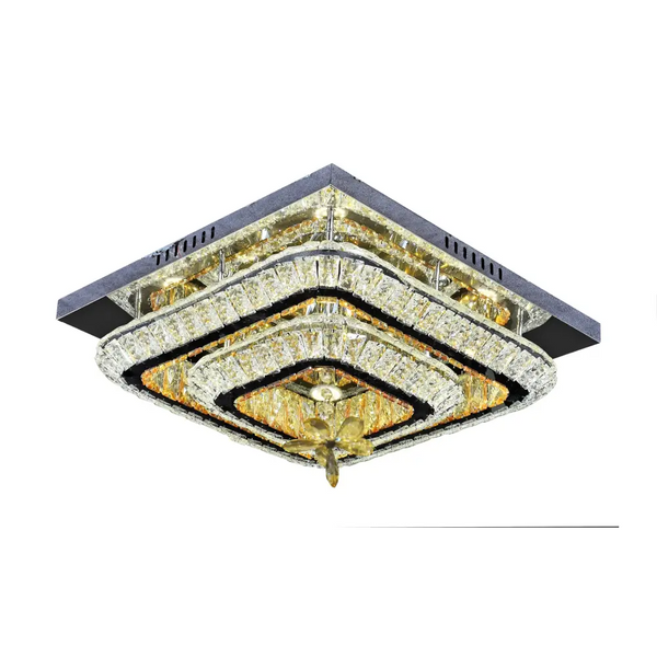 Stijlvolle Gouden Plafondlamp met Slimme LED Verlichting Vierkantig